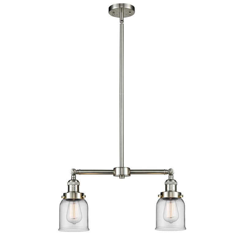 Bell Island Light shown in the Brushed Satin Nickel finish with a Clear shade