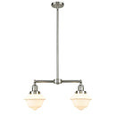 Oxford Island Light shown in the Brushed Satin Nickel finish with a Matte White shade