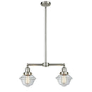 Oxford Island Light shown in the Brushed Satin Nickel finish with a Clear shade