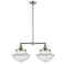 Oxford Island Light shown in the Brushed Satin Nickel finish with a Clear shade