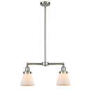 Cone Island Light shown in the Brushed Satin Nickel finish with a Matte White shade