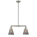 Cone Island Light shown in the Brushed Satin Nickel finish with a Plated Smoke shade