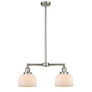 Bell Island Light shown in the Brushed Satin Nickel finish with a Matte White shade