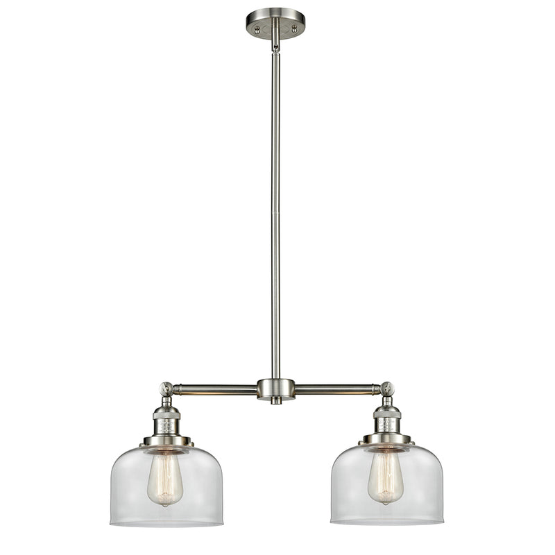 Bell Island Light shown in the Brushed Satin Nickel finish with a Clear shade