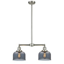 Bell Island Light shown in the Brushed Satin Nickel finish with a Plated Smoke shade