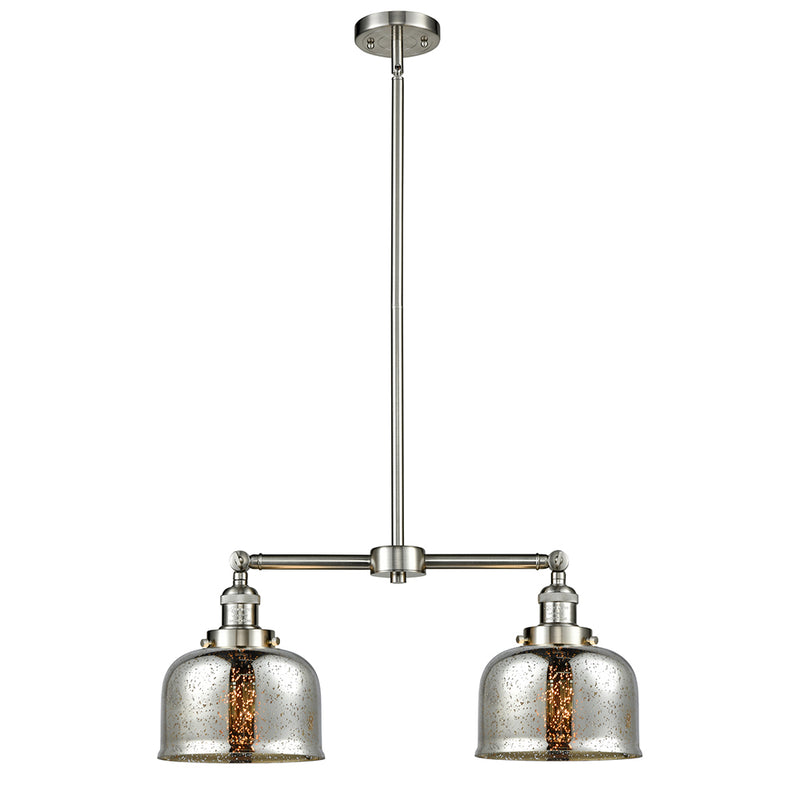 Bell Island Light shown in the Brushed Satin Nickel finish with a Silver Plated Mercury shade