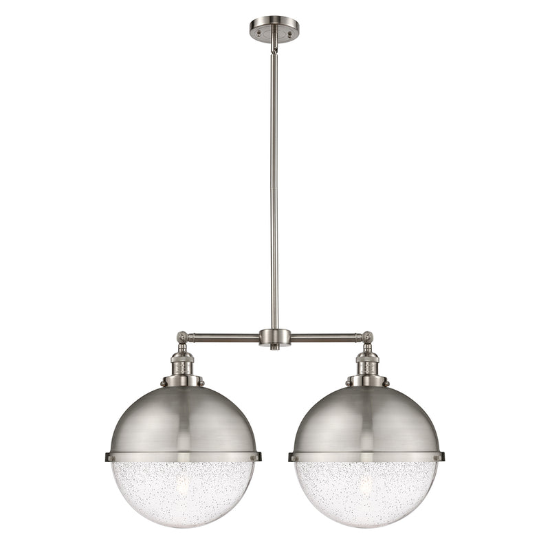 Hampden Island Light shown in the Brushed Satin Nickel finish with a Seedy shade