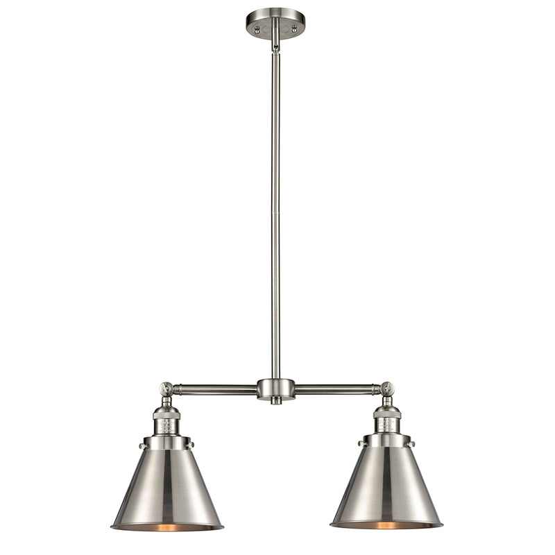 Appalachian Island Light shown in the Brushed Satin Nickel finish with a Brushed Satin Nickel shade