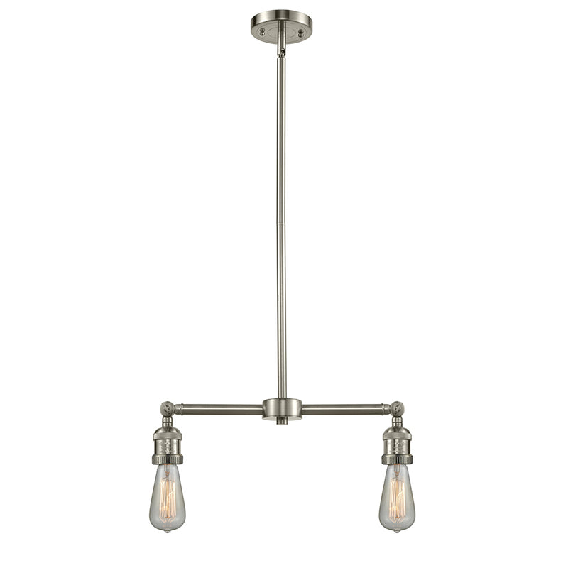 Bare Bulb Island Light shown in the Brushed Satin Nickel finish