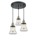 Bellmont Multi-Pendant shown in the Black Antique Brass finish with a Clear shade