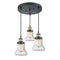 Bellmont Multi-Pendant shown in the Black Antique Brass finish with a Seedy shade