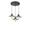 Halophane Multi-Pendant shown in the Black Antique Brass finish with a Clear Halophane shade