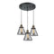 Cone Multi-Pendant shown in the Black Antique Brass finish with a Plated Smoke shade