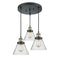 Cone Multi-Pendant shown in the Black Antique Brass finish with a Seedy shade