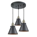 Appalachian Multi-Pendant shown in the Black Antique Brass finish with a Matte Black shade