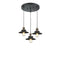 Railroad Multi-Pendant shown in the Black Antique Brass finish with a Matte Black shade