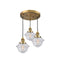 Oxford Multi-Pendant shown in the Brushed Brass finish with a Seedy shade