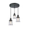 Canton Multi-Pendant shown in the Matte Black finish with a Clear shade