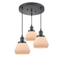 Fulton Multi-Pendant shown in the Oil Rubbed Bronze finish with a Matte White shade