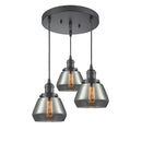 Fulton Multi-Pendant shown in the Oil Rubbed Bronze finish with a Plated Smoke shade