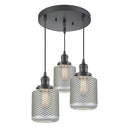 Stanton Multi-Pendant shown in the Oil Rubbed Bronze finish with a Clear Wire Mesh shade