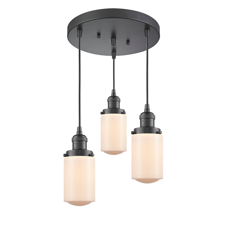 Dover Multi-Pendant shown in the Oil Rubbed Bronze finish with a Matte White shade