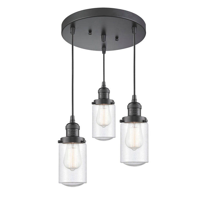 Dover Multi-Pendant shown in the Oil Rubbed Bronze finish with a Seedy shade