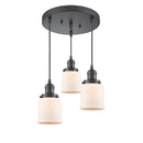 Bell Multi-Pendant shown in the Oil Rubbed Bronze finish with a Matte White shade