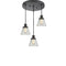 Cone Multi-Pendant shown in the Oil Rubbed Bronze finish with a Clear shade