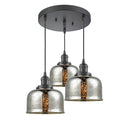 Bell Multi-Pendant shown in the Oil Rubbed Bronze finish with a Silver Plated Mercury shade