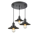 Railroad Multi-Pendant shown in the Oil Rubbed Bronze finish with a Oil Rubbed Bronze shade