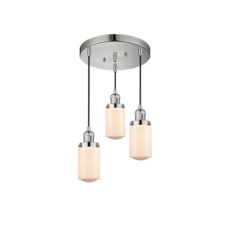 Dover Multi-Pendant shown in the Polished Nickel finish with a Matte White shade