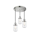 Dover Multi-Pendant shown in the Polished Nickel finish with a Clear shade