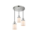 Bell Multi-Pendant shown in the Polished Nickel finish with a Matte White shade