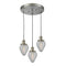 Geneseo Multi-Pendant shown in the Brushed Satin Nickel finish with a Clear Crackled shade