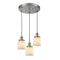 Bell Multi-Pendant shown in the Brushed Satin Nickel finish with a Matte White shade