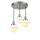 Oxford Multi-Pendant shown in the Brushed Satin Nickel finish with a Matte White shade