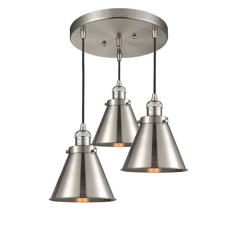 Appalachian Multi-Pendant shown in the Brushed Satin Nickel finish with a Brushed Satin Nickel shade