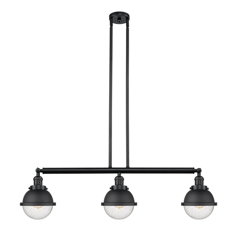 Hampden Island Light shown in the Matte Black finish with a Seedy shade