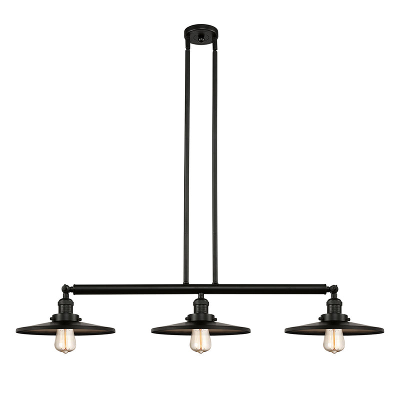 Appalachian Island Light shown in the Matte Black finish with a Matte Black shade