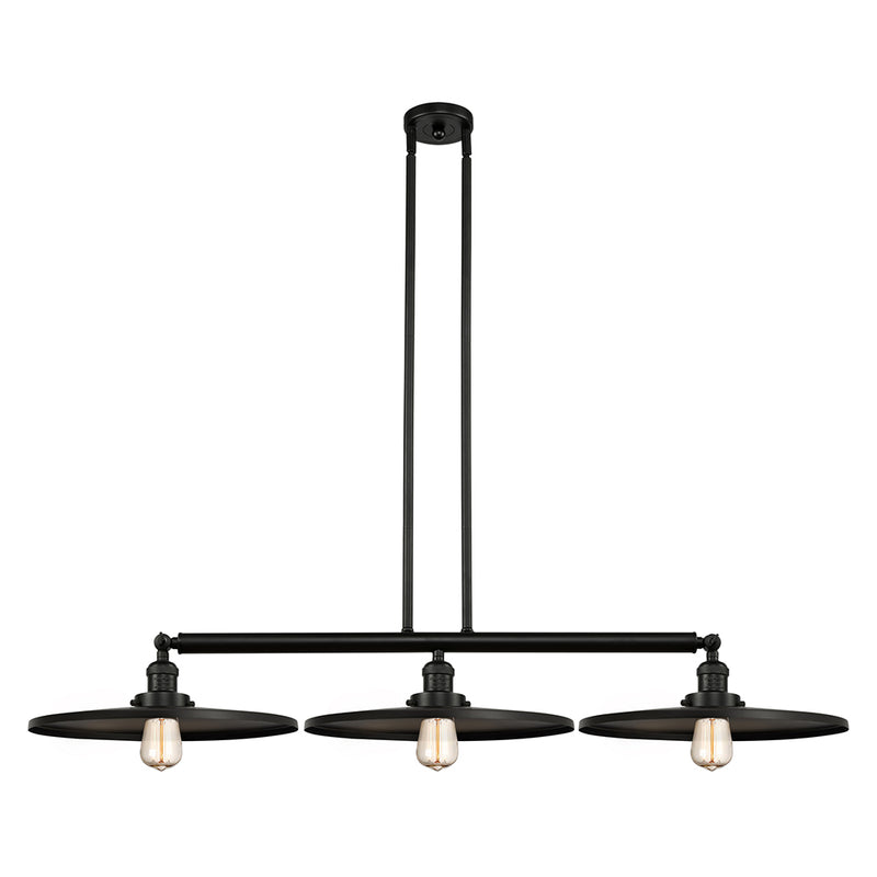 Appalachian Island Light shown in the Matte Black finish with a Matte Black shade