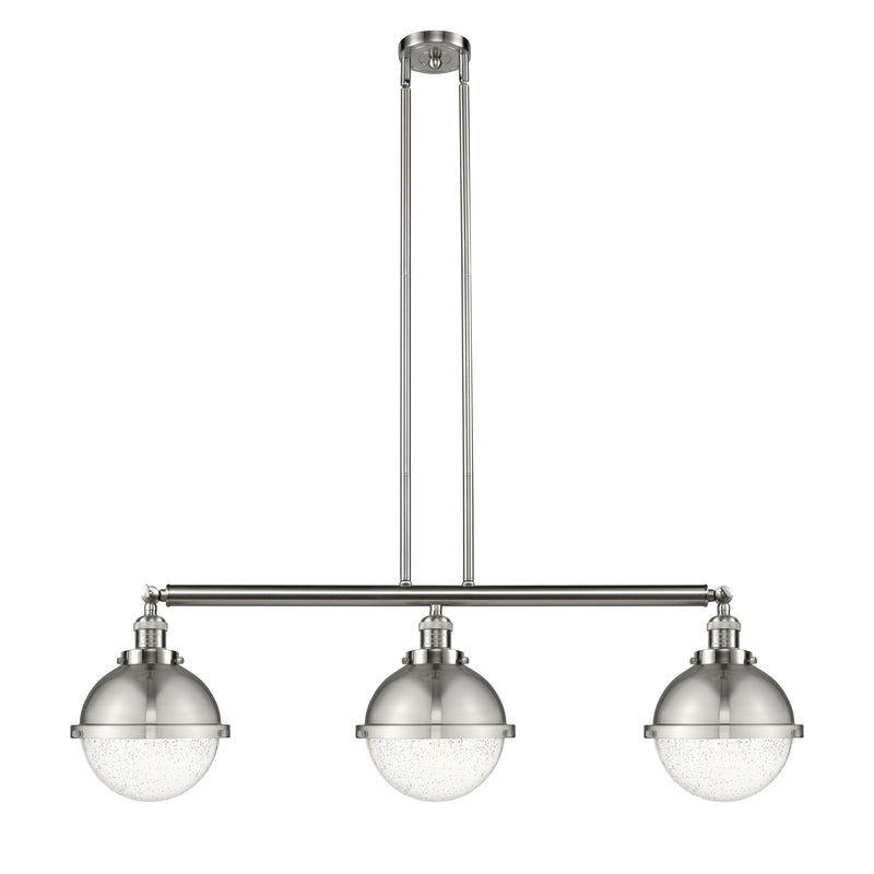 Hampden Island Light shown in the Brushed Satin Nickel finish with a Seedy shade