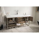 James Martin Columbia 72" Single Vanity Latte Oak with Glossy White Composite Top 388-V72S-LTO-BN-GW