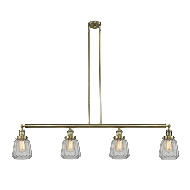 Chatham Island Light shown in the Antique Brass finish with a Clear shade