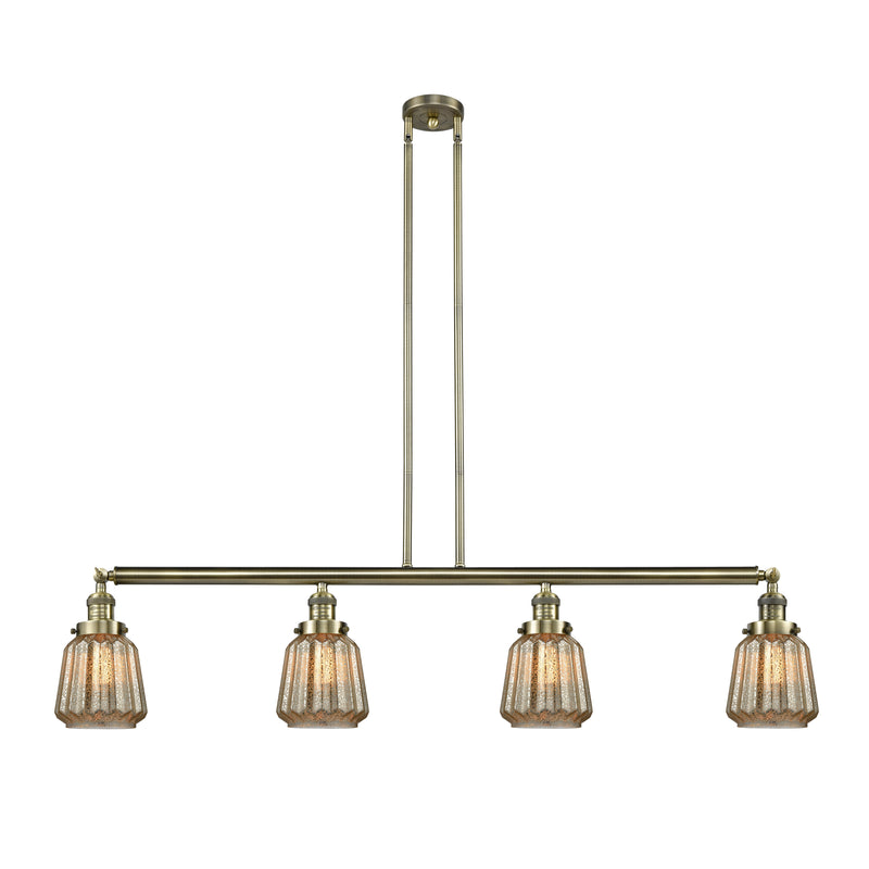 Chatham Island Light shown in the Antique Brass finish with a Mercury shade