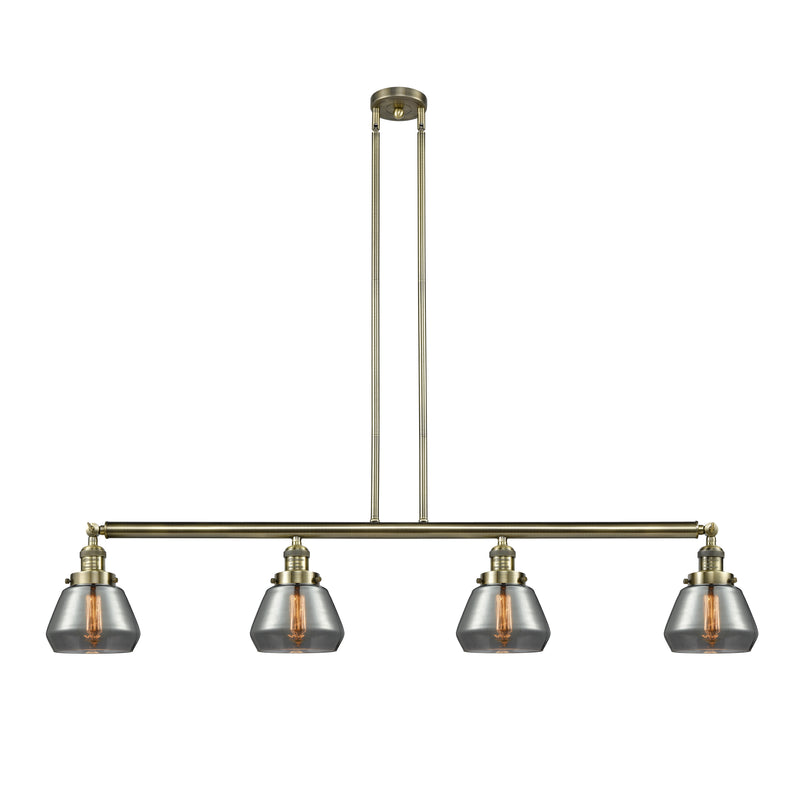 Fulton Island Light shown in the Antique Brass finish with a Plated Smoke shade