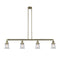 Canton Island Light shown in the Antique Brass finish with a Clear shade