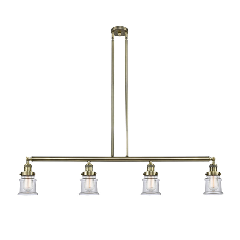 Canton Island Light shown in the Antique Brass finish with a Clear shade