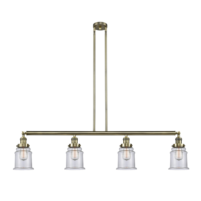 Canton Island Light shown in the Antique Brass finish with a Clear shade