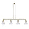 Bellmont Island Light shown in the Antique Brass finish with a Seedy shade